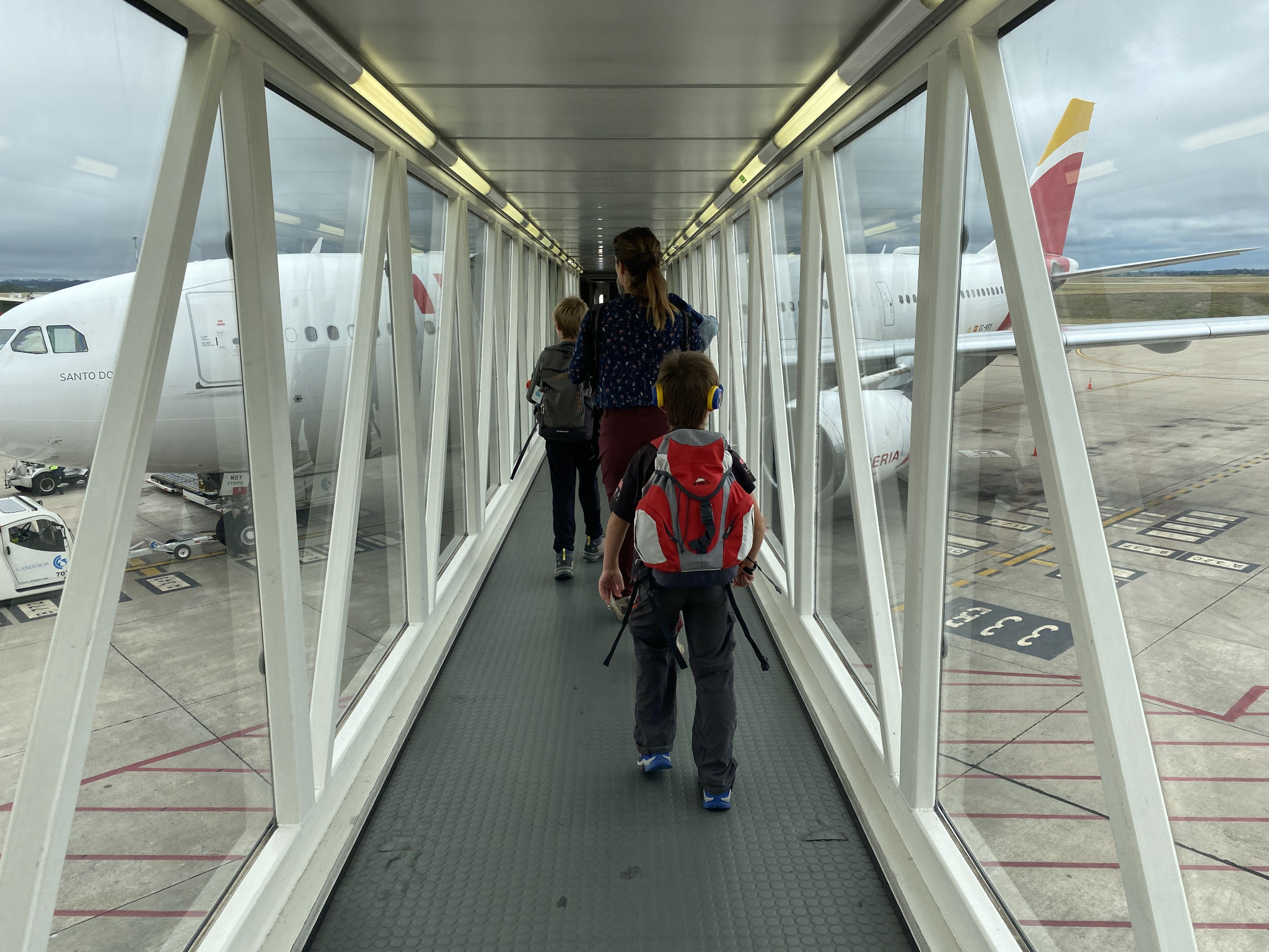 Embarquement dans l'avion